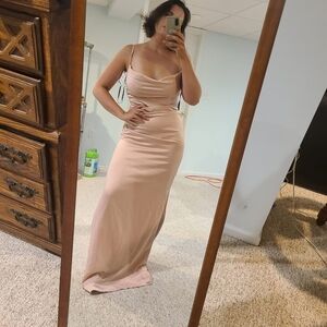 Elegant Pink Spaghetti Strap Dress